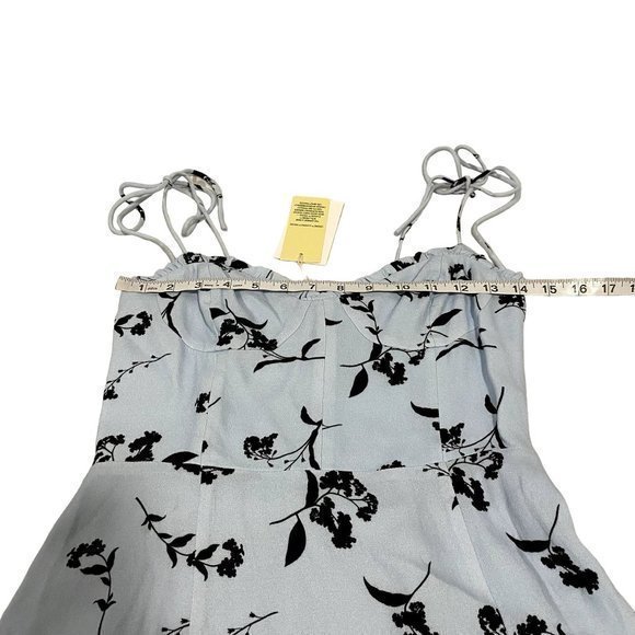 Aritzia Wilfred Fable Heatwave Blue Floral Bustier Style Mini Dress Size 4 NWT - Picture 8 of 9